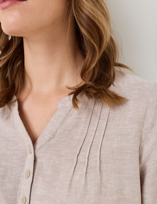 Schlupfbluse aus Leinen-Mix