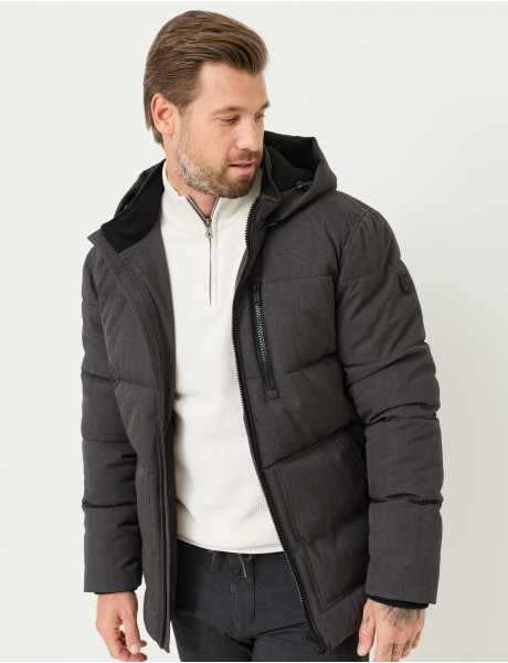Warmer Winter-Parka, Melange-Optik