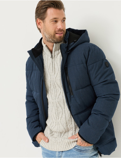 Warmer Winter-Parka, Melange-Optik
