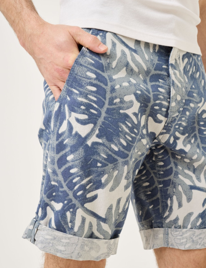 Baumwoll-Chino mit Alloverprint