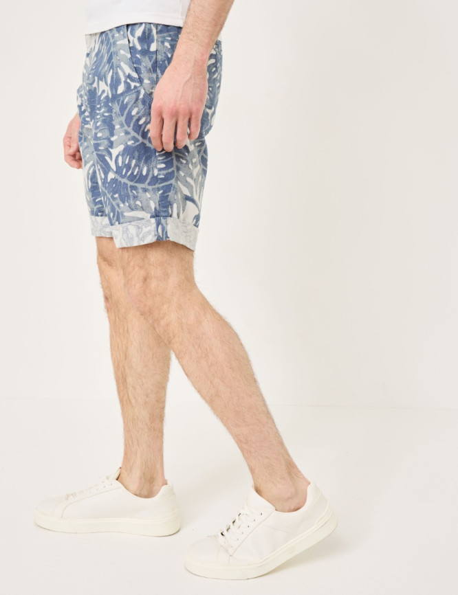 Baumwoll-Chino mit Alloverprint