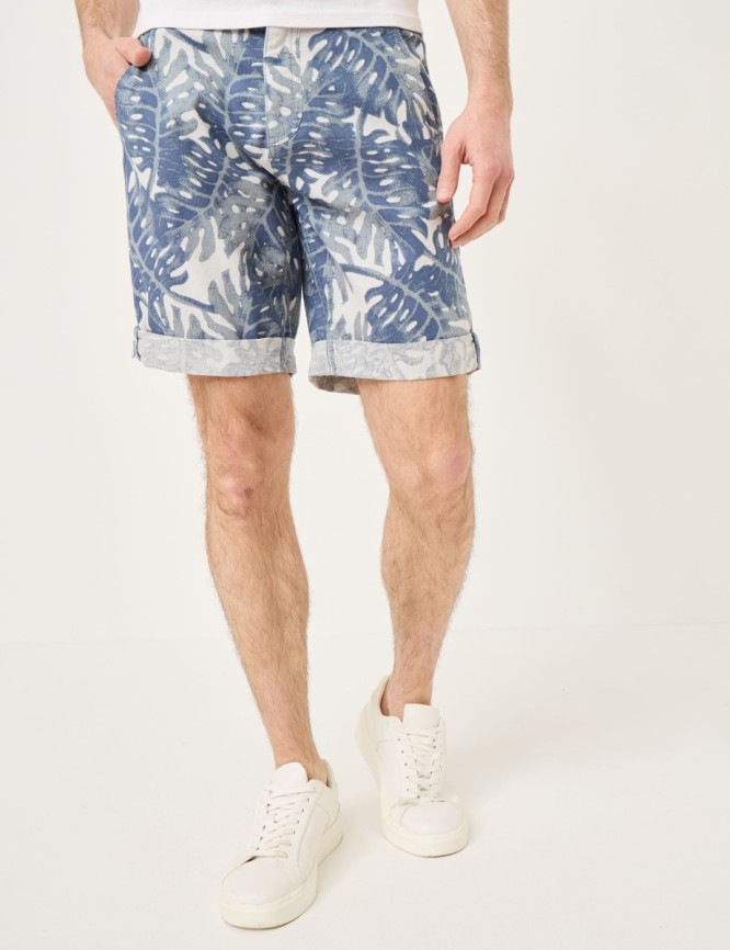 Baumwoll-Chino mit Alloverprint