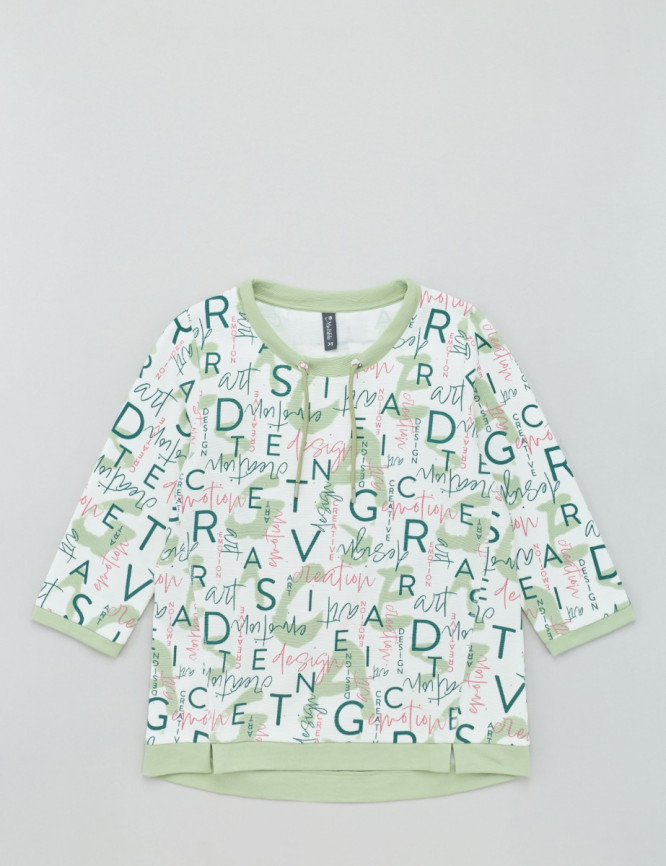 Struktur-Shirt mit Allovermuster